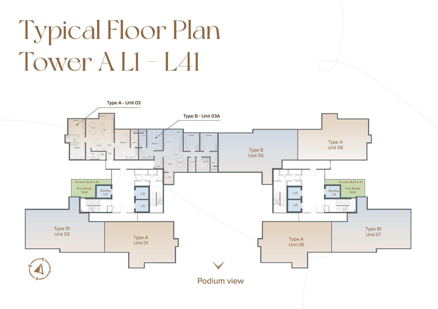 Typical Floor Plan, Tower A, Amber Homes, Sri Petaling