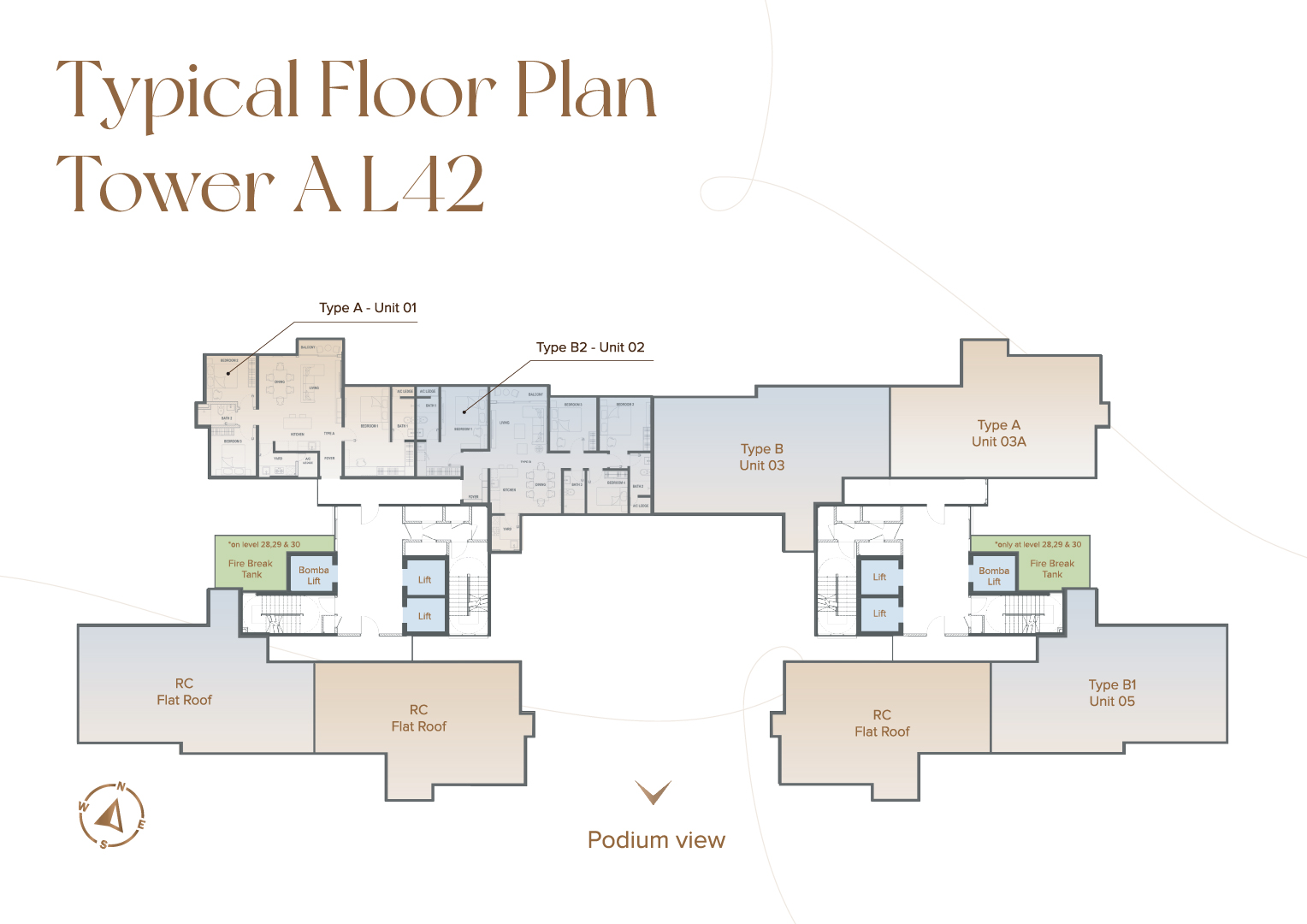 Typical Layout Plan, Tower A, Amber Homes, Sri Petaling