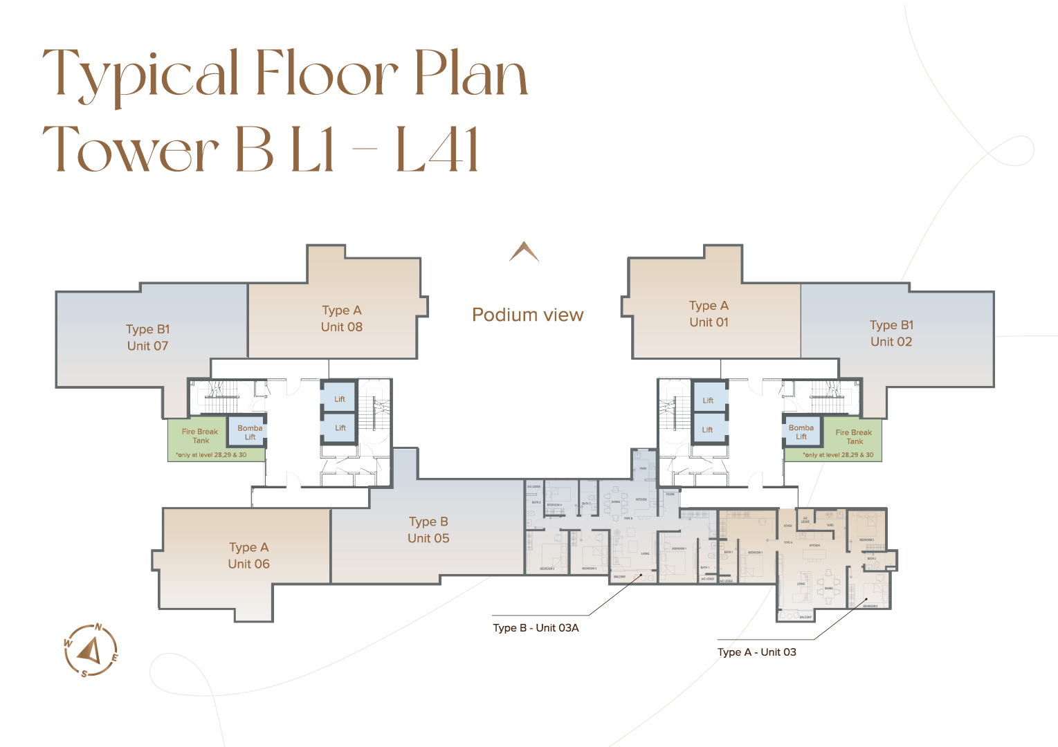 Typical Floor Plan, Tower B, Amber Homes, Sri Petaling
